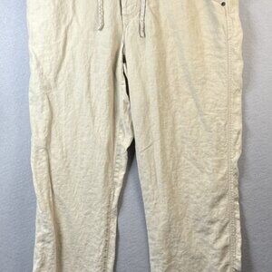 Baird McNutt Murano Linen Pants Mens 36x34 Beige Coastal Beachy Yacht Wear Vacay